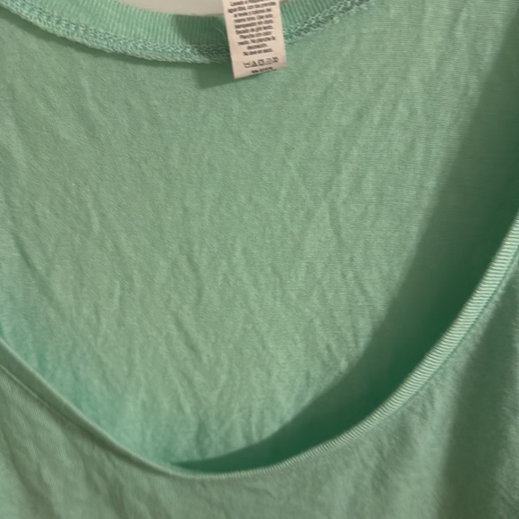 Brand, new, adorable, mint colored, barbell, babes, crop top with white glitter - Picture 3 of 4